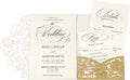 DORIS HOME 50pcs Laser Cut Wedding Invitation Pockets by DorisHome