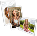 Acrylic Magnetic Picture Frames 4x6 Inch Set of 3, Tabletop and Refrigerator by Unknown