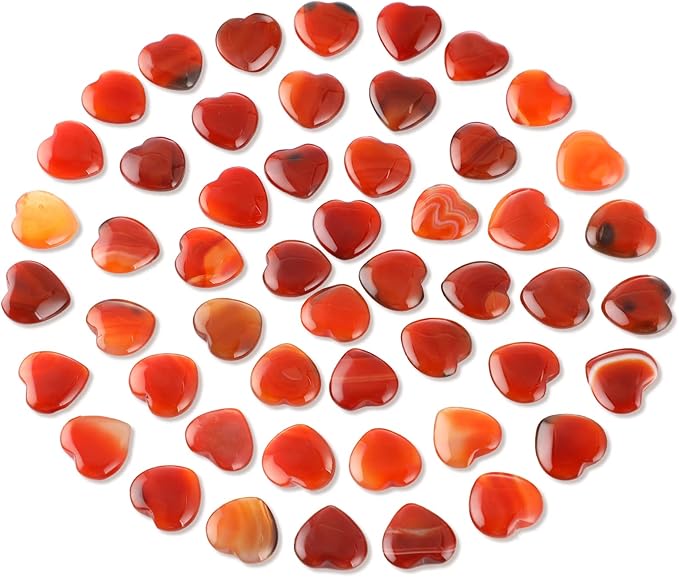 Gerrii 50 Pcs Heart Healing Stone Bulk Quartz Heart Inspirational Stones Gift by Gerrii