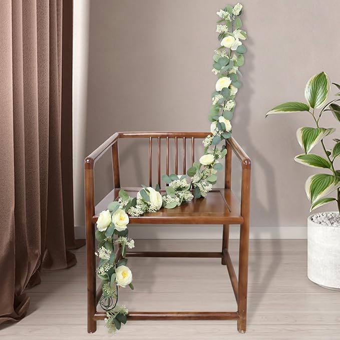 MAKHOT 2PCS Eucalyptus Garland, 6.6Ft Artificial Greenery Garlands Flower Decor - Image 8