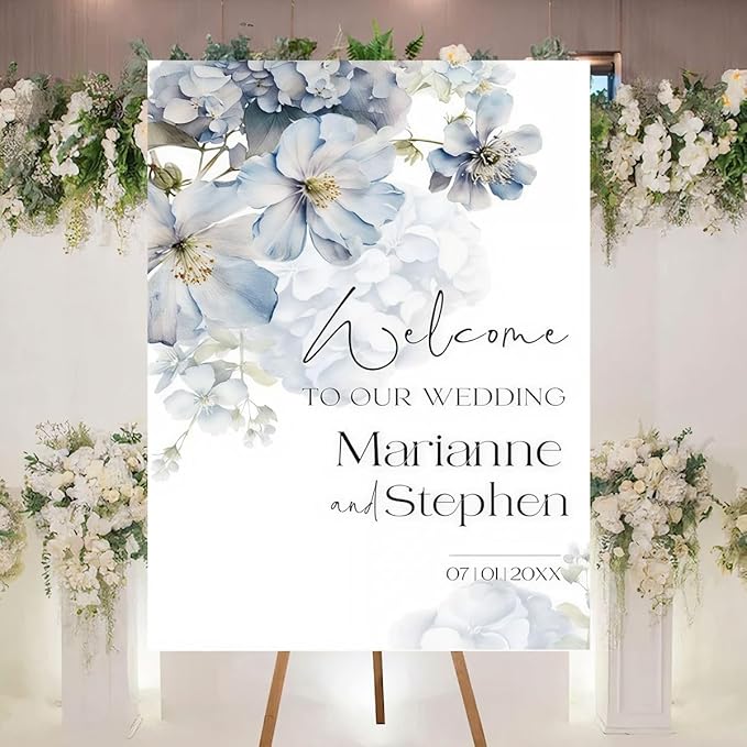 Personalized Welcome To Our Wedding Sign, Wedding Decorations, Flowers Wedding by Custom