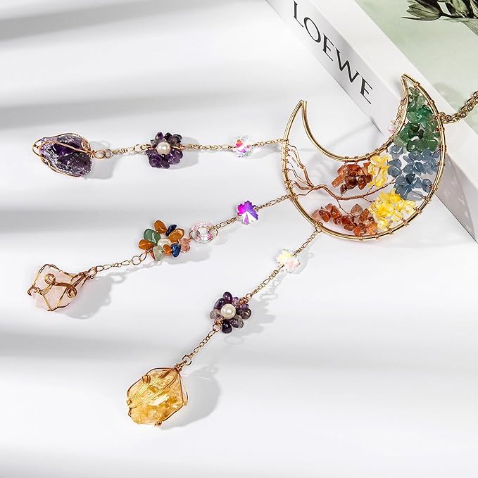 TUOKING Colorful Crystal Moon Suncatchers - Image 4