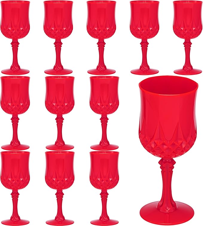 JLYLOL Plastic Vintage Wine Glasses 7OZ Plastic Goblets Vintage Drinking by JLYLOL