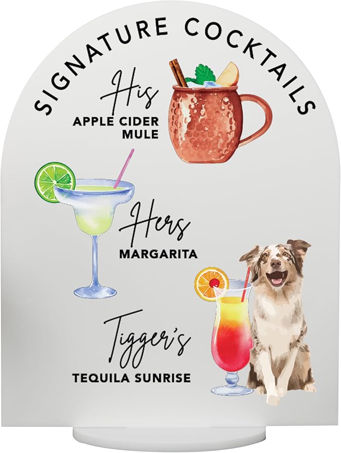 Pet Signature Drink Wedding Signs by Elation+Factory+Co.