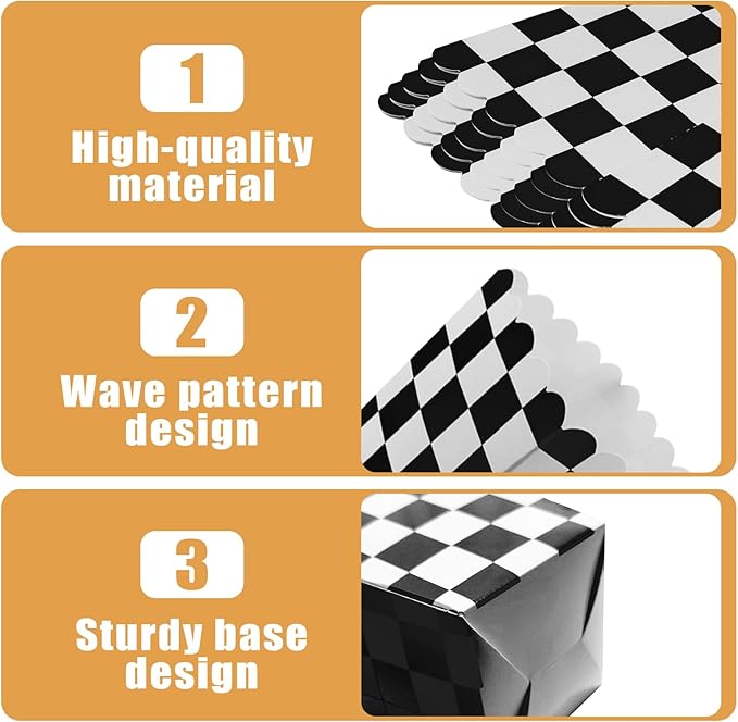 50 Pcs Checkered Popcorn Boxes Mini Paper Popcorn Bags - Image 4