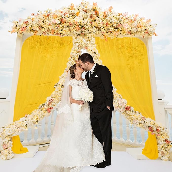 10 x 7 Feet Yellow Backdrop Curtain - Image 6