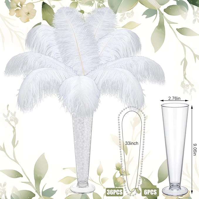 6 Sets Wedding Table Centerpiece Accessories Including 159 Pieces Natural - Image 3