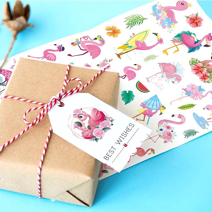 Flamingo Tropical Bird Stickers 840 Count Tropical Pink Bird Animal Stickers - Image 2