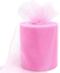 6" x 200 Yards Pink Tulle Fabric Rolls by GCVOPTON