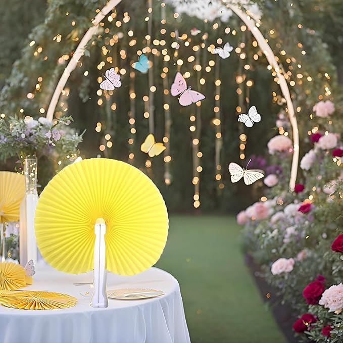 12 Packs Decorative Paper Folding Hand Fans Handheld - Image 5