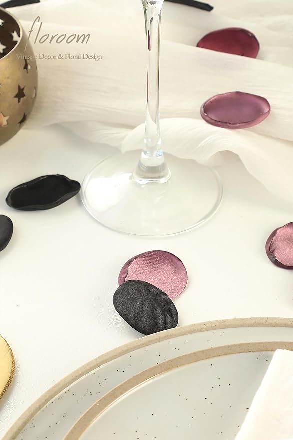 Floroom 300pcs Rose Petals Black Burgundy Faux Silk Flower Petals - Image 2