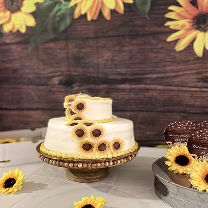 GEORLD Edible Cake Topper Wafer Sunflower Cupcake Decoration by Wafer Paper - Image 7