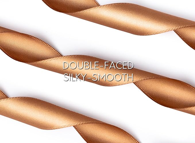 Brown Satin Ribbon 7/8 Inch 50 Yards Double-Faced Polyester Ribbons - Image 3