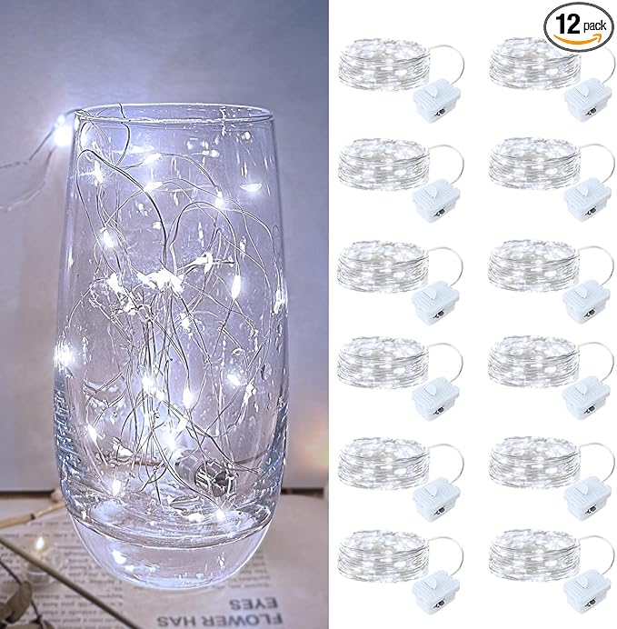 12 Pack Led Fairy Lights by Yooumoga