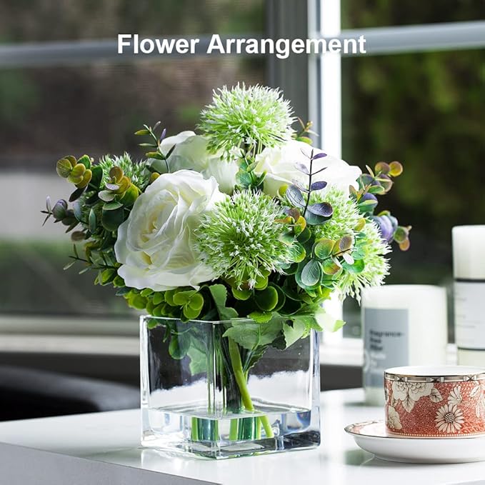 EnovaFloral Square Glass Cube Vase - Image 4