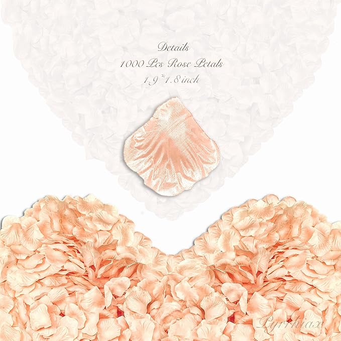 1000Pieces Rose Petals, Artificial Flower Petals Fake Rose Petals - Image 2