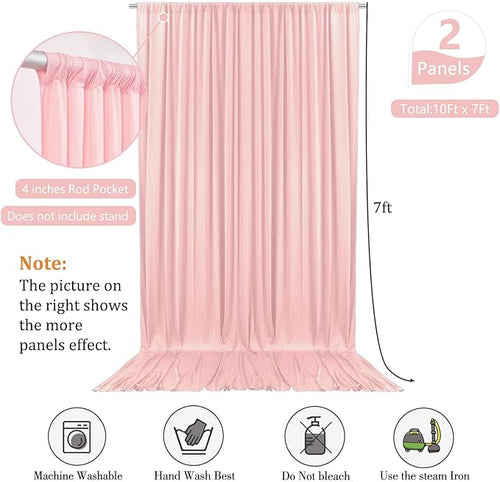 10 x 7 Feet Light Pink Backdrop Curtain - Image 2