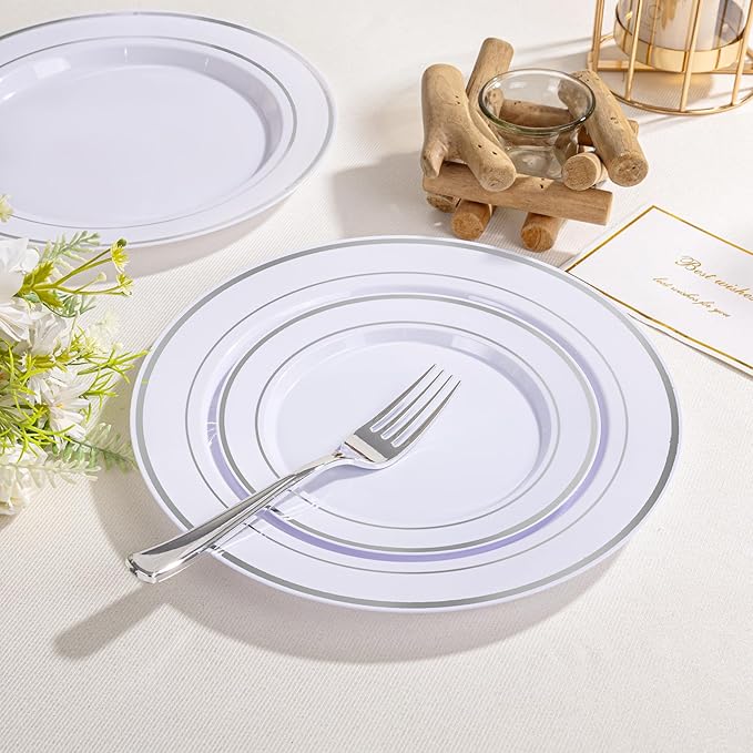 SUT 600PCS Silver Plastic Silverware, Plastic Silverware Heavy Duty, Disposable - Image 3