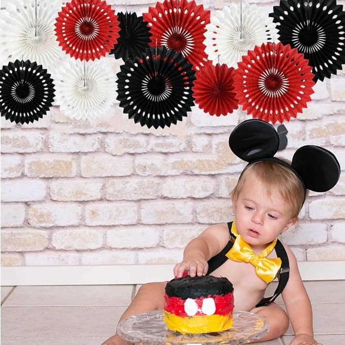BEISHIDA Red Black White Hanging Honeycomb Round Paper Fans Decoration Tissue - Image 5