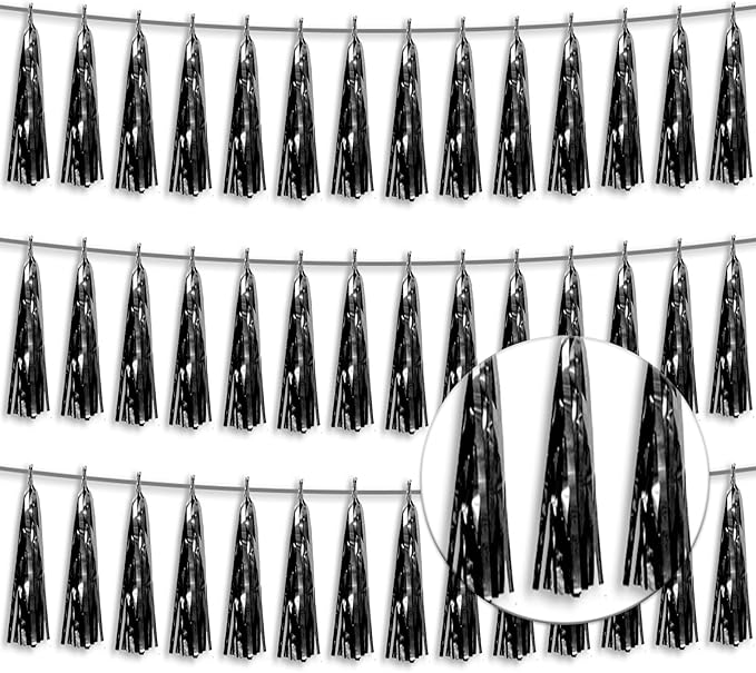 3P Metallic Fringe Tassel Banner Garland Foil Tinsel Streamer Wall Hanging by Xuuf
