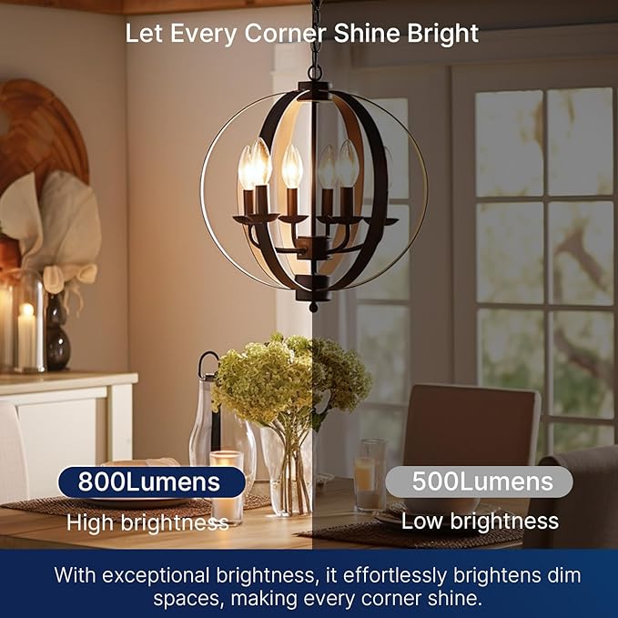 FLSNT 100W Equivalent LED Candelabra Bulbs, 800LM Dimmable LED Chandelier Light - Image 5