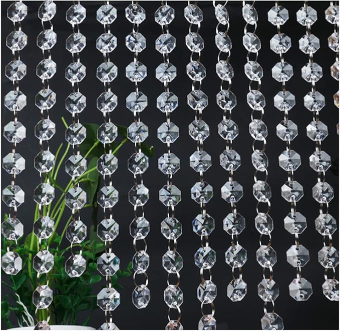 WAZHRMGHG 99FT Clear Acrylic Crystal Garland Strands Hanging Chandelier Bead - Image 3