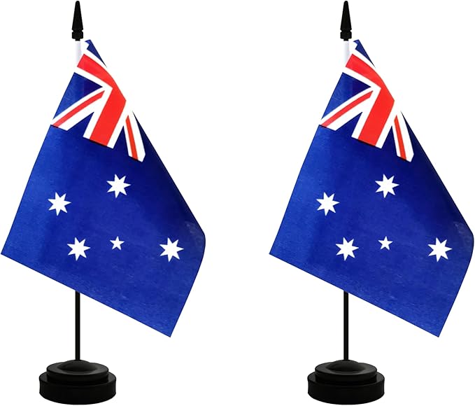 2 Pack Australia Desk Flag, Australian Table Office Flag by Unknown