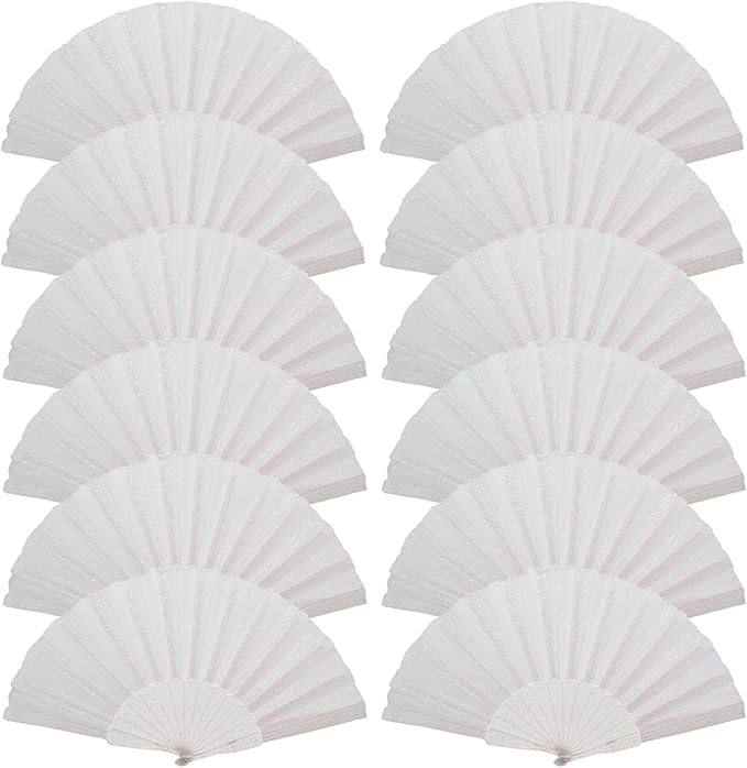 12 Pack Handheld Fan, Folding Hand Glitter Fan by SiissaPeksid