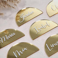 UNIQOOO 20 Pcs 3.5x2 inches Gold Mirror Half Circle Acrylic Sign DIY Blank by UNIQOOO