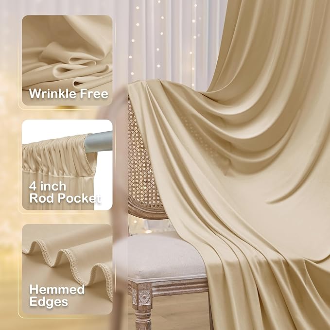 30ftx10ft Beige Backdrop Curtains - Image 2