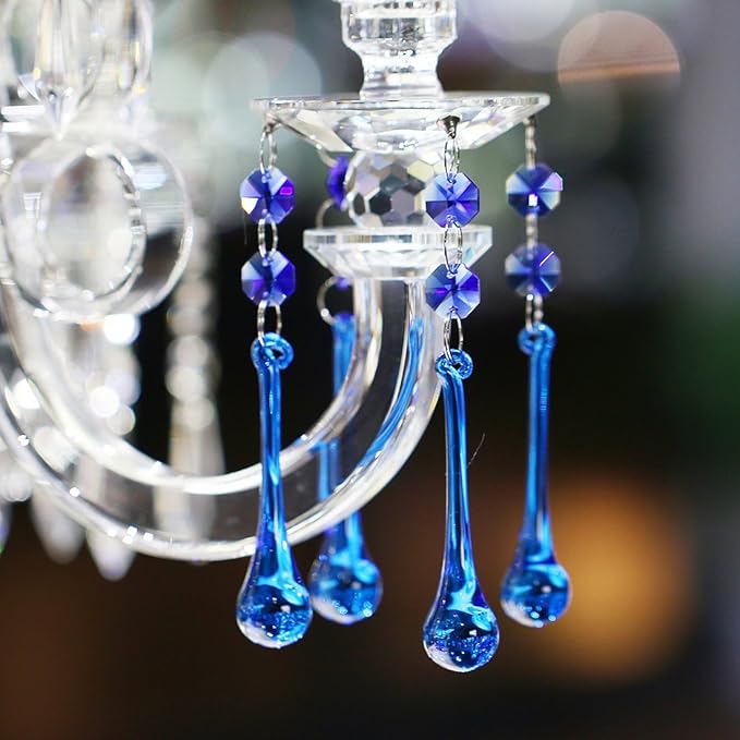 H&D 10pcs Suncatcher Crystal Raindrop Chandelier Prisms Pendants, Glass Prisms - Image 7