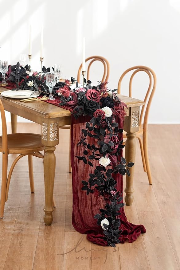 Ling's Moment Flower Garland - 6FT Eucalyptus & Rose - Sweetheart Table Decor - Image 5