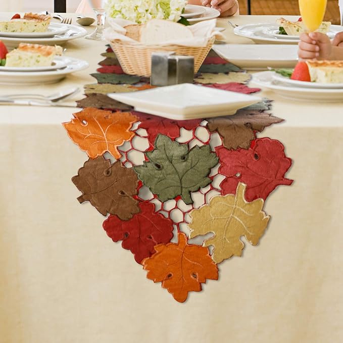 OWENIE Fall Table Runner 36 Inches Long, Short Small Thanksgiving Table Runner - Image 4