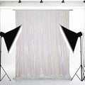 Eternal Beauty White Iridescent Sequin Backdrop, 8x8 Ft Glitter Background by EternalBeauty