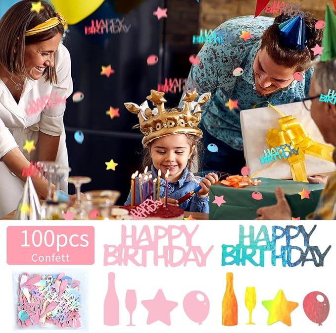 Iridescent Happy Birthday Confetti - Image 2