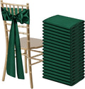 50 PCS Forest Green Satin Chair Sashes Bows Universal Chair Ribbon Ties Back by LooksForwardtoSeeingYou