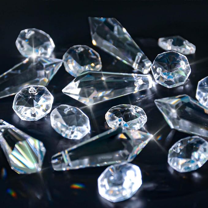 Premium Clear Crystal Glass Drops 2.4" - Image 3
