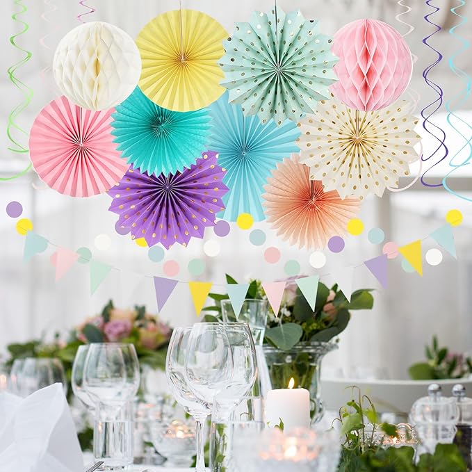 Pastel Rainbow Pink Purple Yellow Peach Party-Decorations - Image 6