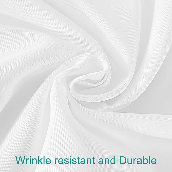 EMART Round Tablecloth White 120 inch Circular Polyester Table Cover - Image 4
