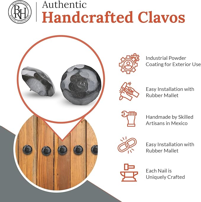 10 Pack 2" Round Head Iron Clavos Decorative Nails – Sealed Unfinished – - Image 2