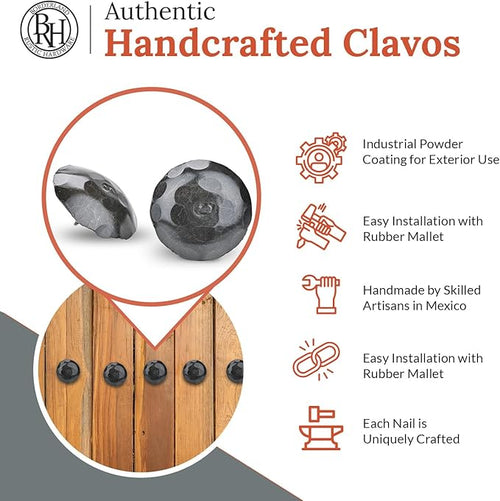 10 Pack 2" Round Head Iron Clavos Decorative Nails – Sealed Unfinished – - Image 2