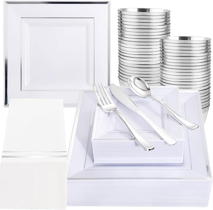 Festiva 350Pcs Silver Plates by Festiva