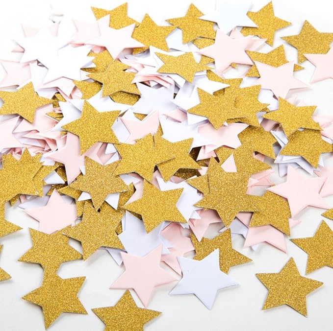 MOWO Glitter Five Stars Confetti Wedding Party Decor and Table Decor, 1.2’’ in by MOWO