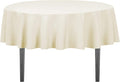 LinenTablecloth 70-Inch Round Polyester Tablecloth Ivory by Shindigz