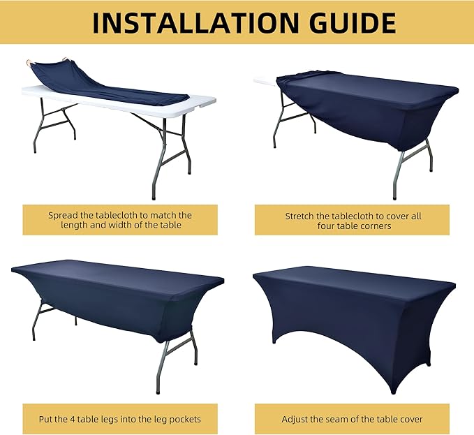 2-Pack 6ft Spandex Table Covers - Image 5