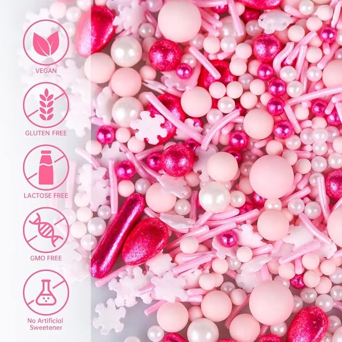Pink Sprinkles for Cake Decorating 7oz - Image 7