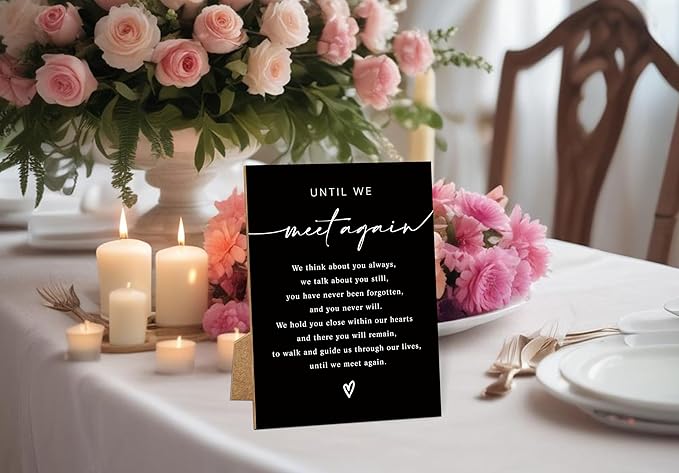 Until We Meet Again, Wedding Memorial Sign, 8x11 Black Minimalist Style - Image 4