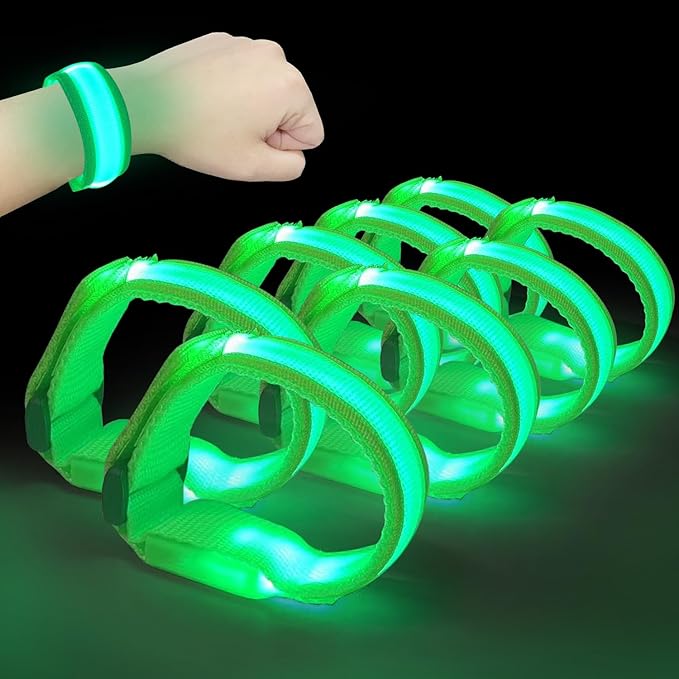 M.best 8pcs LED Light Up Bracelets Glow Flashing Wristbands Glow in The Dark by Mbest