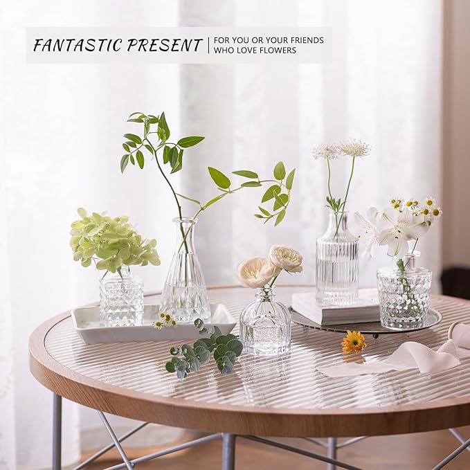 12pcs Glass Bud Vase Set, Small Clear Flower Vases - Image 6