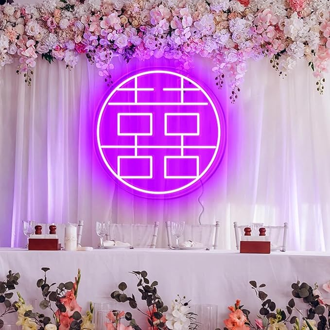 Chinese Wedding Neon Sign | Custom LED Neon Wedding Party Decor | Double - Image 2